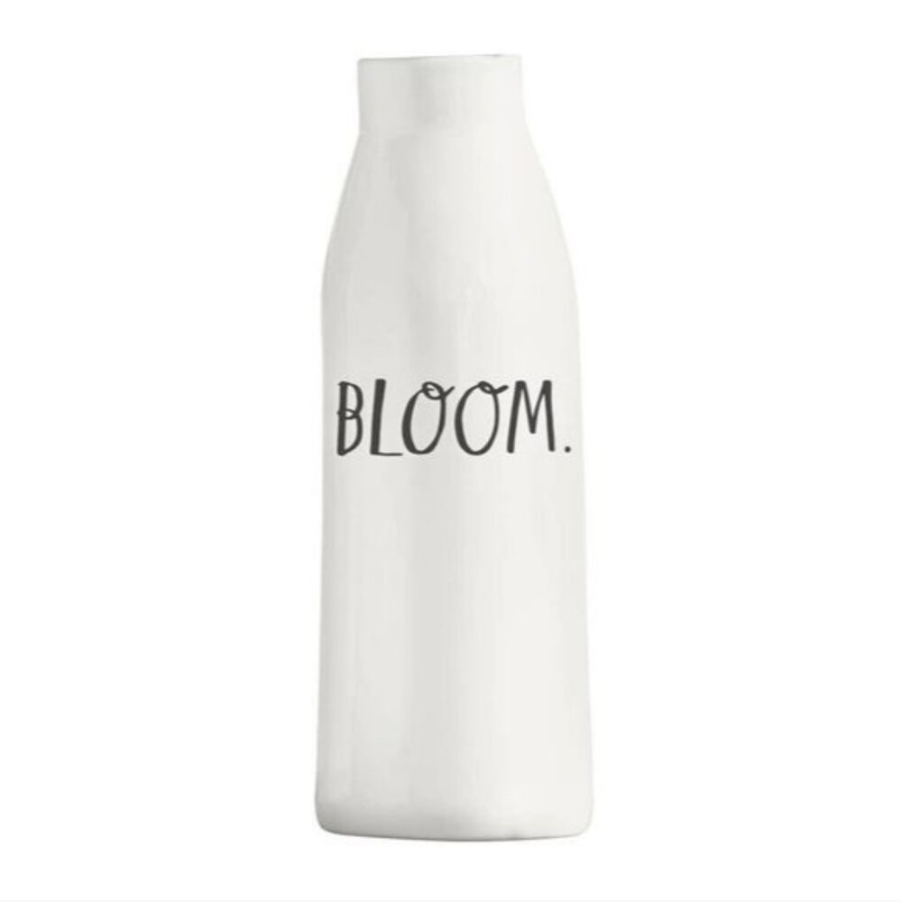 Rae Dunn Tall Ceramic White Vase With "Bloom" Text